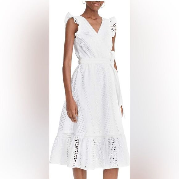 J Crew Eyelet Wrap Dress - Picture 3 of 13